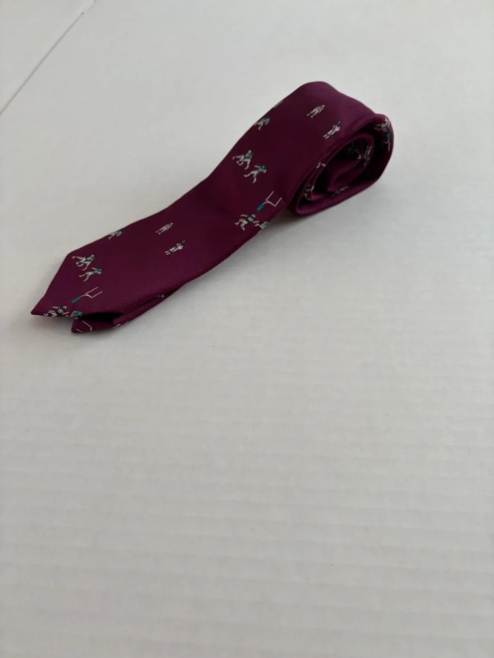 Chuck Hines Golden Key Shops Football Silk Tie Burgundy Sports Novelty